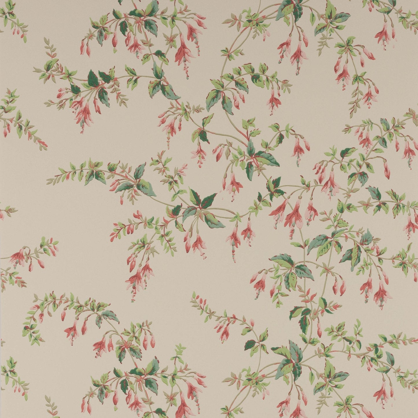 Fuchsia Wallpaper - Pink/Green - Colefax & Fowler - W7018 - 03 - Premier Wallcovering