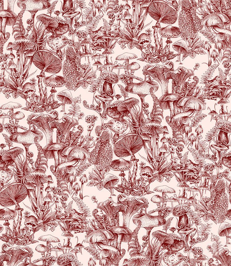 Fungi Forest Wallpaper - Burgundy - 122/1001 - Cole & Son - Premier Wallcovering