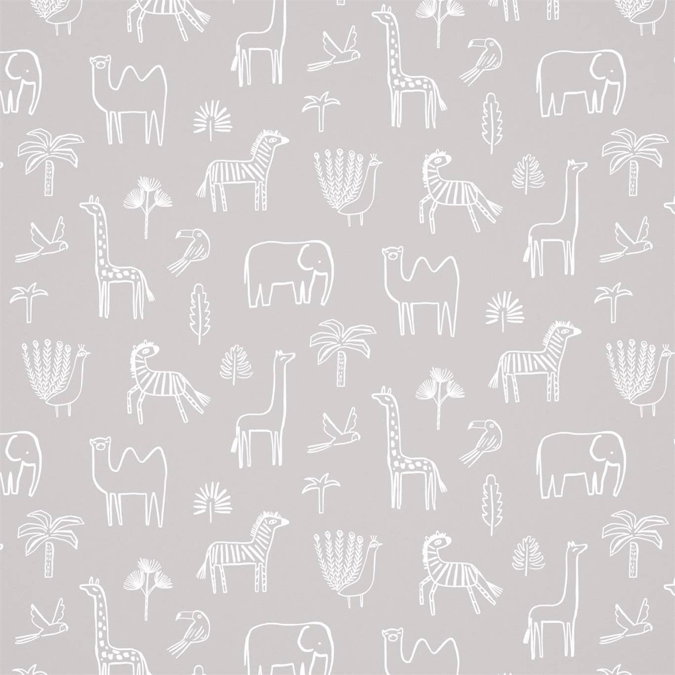 Funky Jungle Wallpaper - Stone - Harlequin - HLTF112629