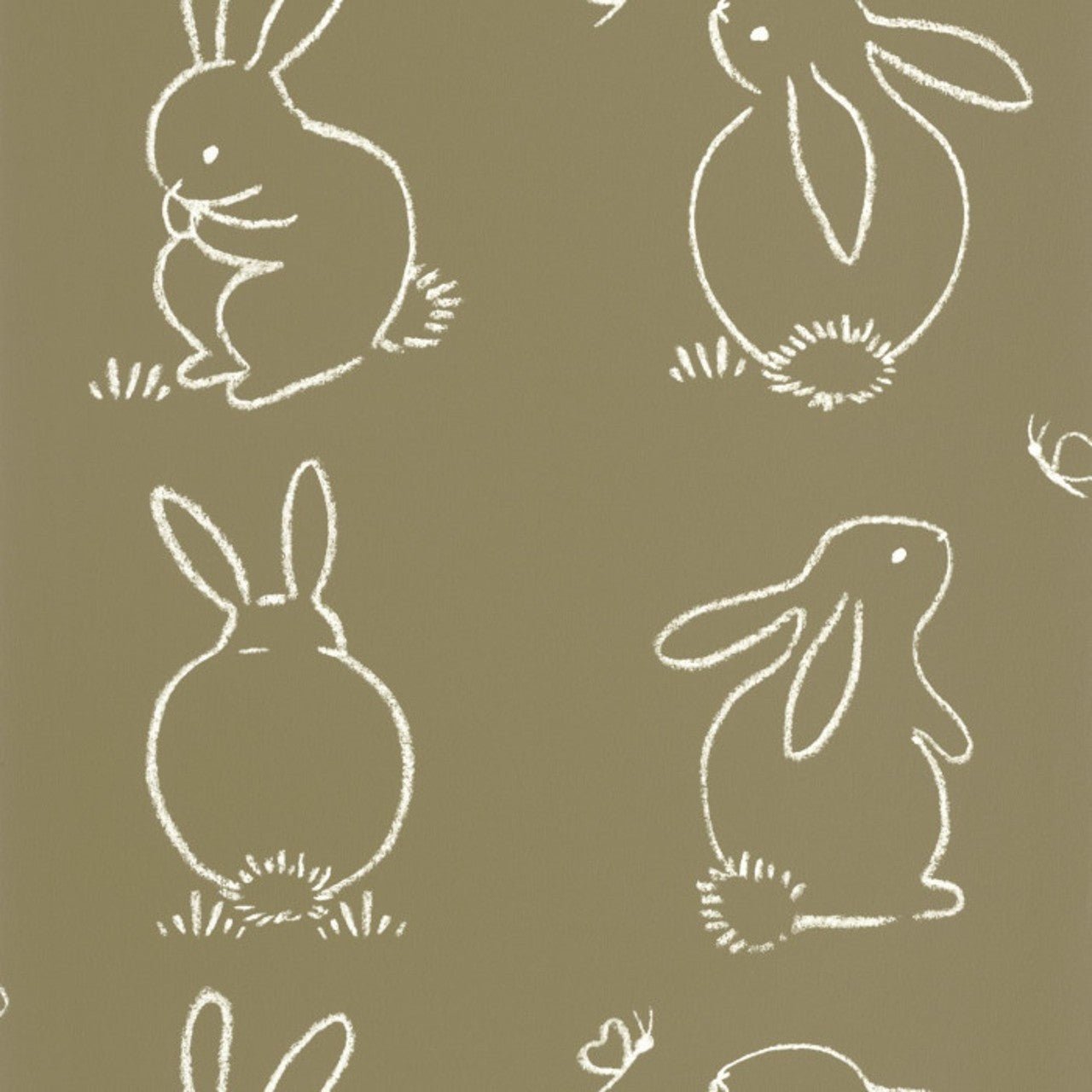 Funny Bunny Once Upon A Time Wallpaper - Vert Kaki - Casadeco - 88387526 - Premier Wallcovering