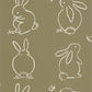 Funny Bunny Once Upon A Time Wallpaper - Vert Kaki - Casadeco - 88387526 - Premier Wallcovering