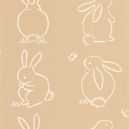 Funny Bunny Once Upon A Time Wallpaper - Beige Camel - Casadeco - 88381887 - Premier Wallcovering