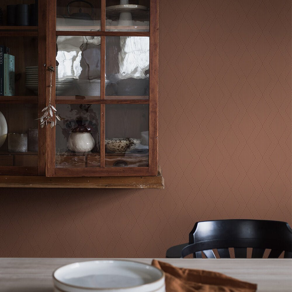 Garbo Wallpaper - Rusty Red/ Gold - Boråstapeter - 2014 - Premier Wallcovering