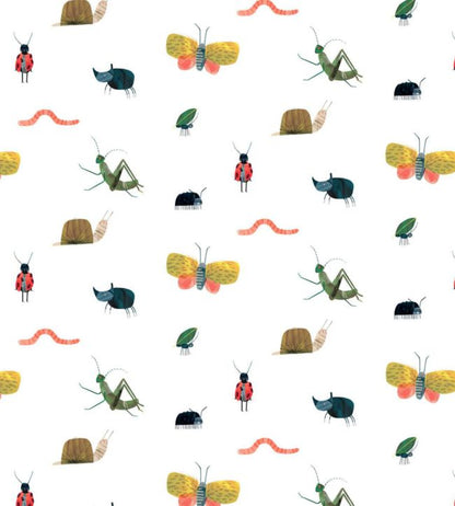 Garden Friends Wallpaper - Poppy/Ochre/Leaf - HLTF112635 - Harlequin 