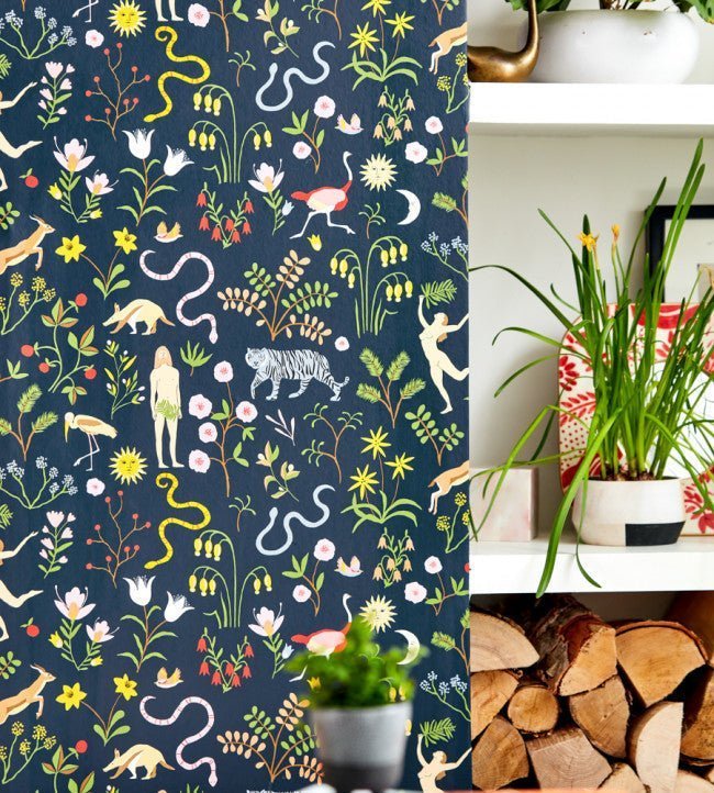 Garden Of Eden Wallpaper - Midnight - NART112795 - Scion