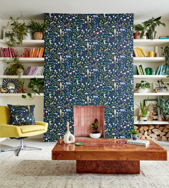 Garden Of Eden Wallpaper - Midnight - NART112795 - Scion
