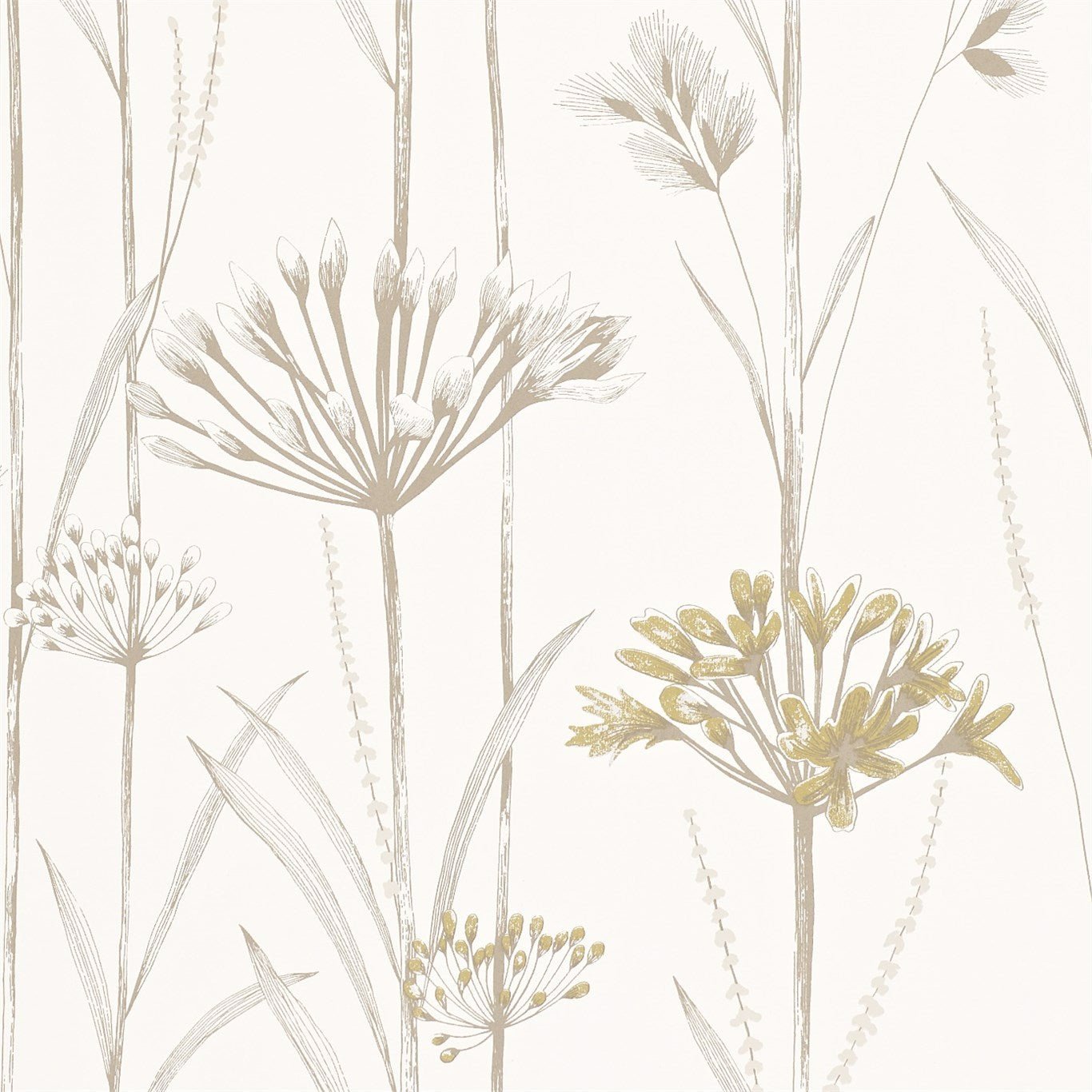 Gardinum Wallpaper - Ivory & Gold - HPOW110554 - Harlequin - Premier Wallcovering