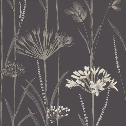 Gardinum Wallpaper - Charcoal Flint & Gilver - Harlequin - HPOW110556