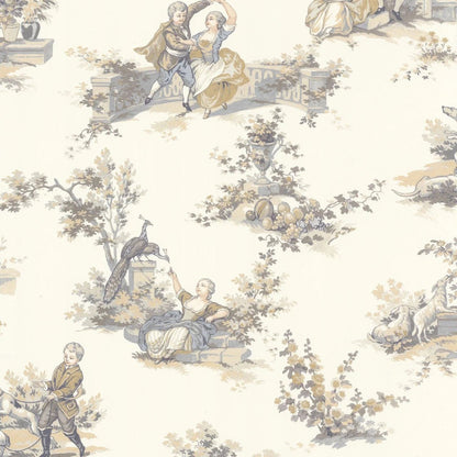 Gavotte Les Belles Toiles De Jouy Wallpaper - Beige Lin - Casadeco - 201731919 - Premier Wallcovering