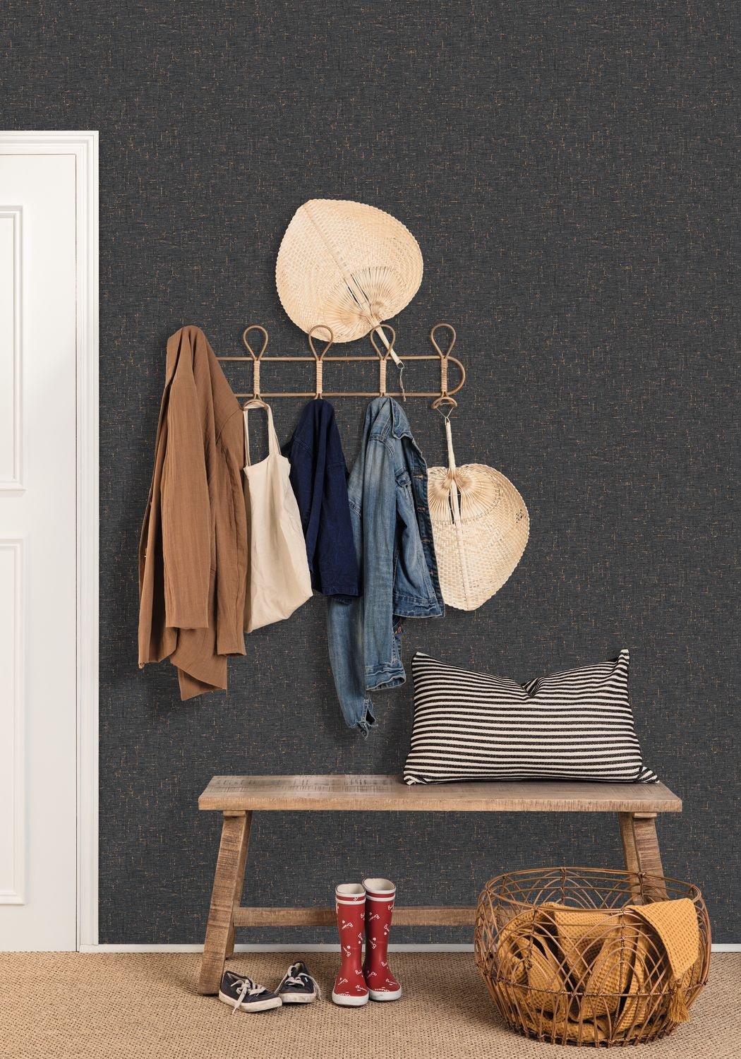 Gaze Metal Wallpaper - Noir Cuivre - Caselio - 103779149