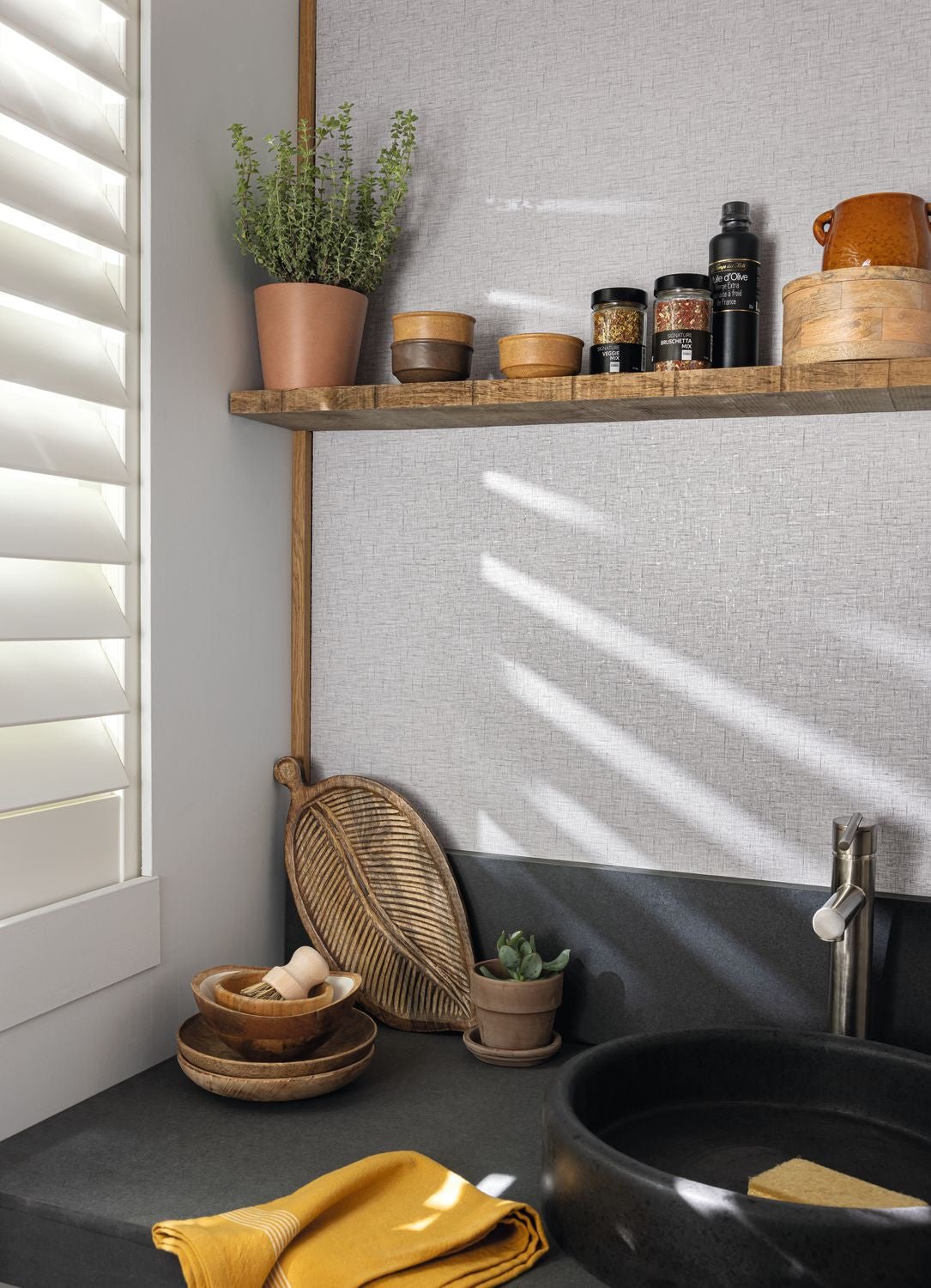 Gaze Metal Wallpaper - Gris Argent - Caselio - 103779022