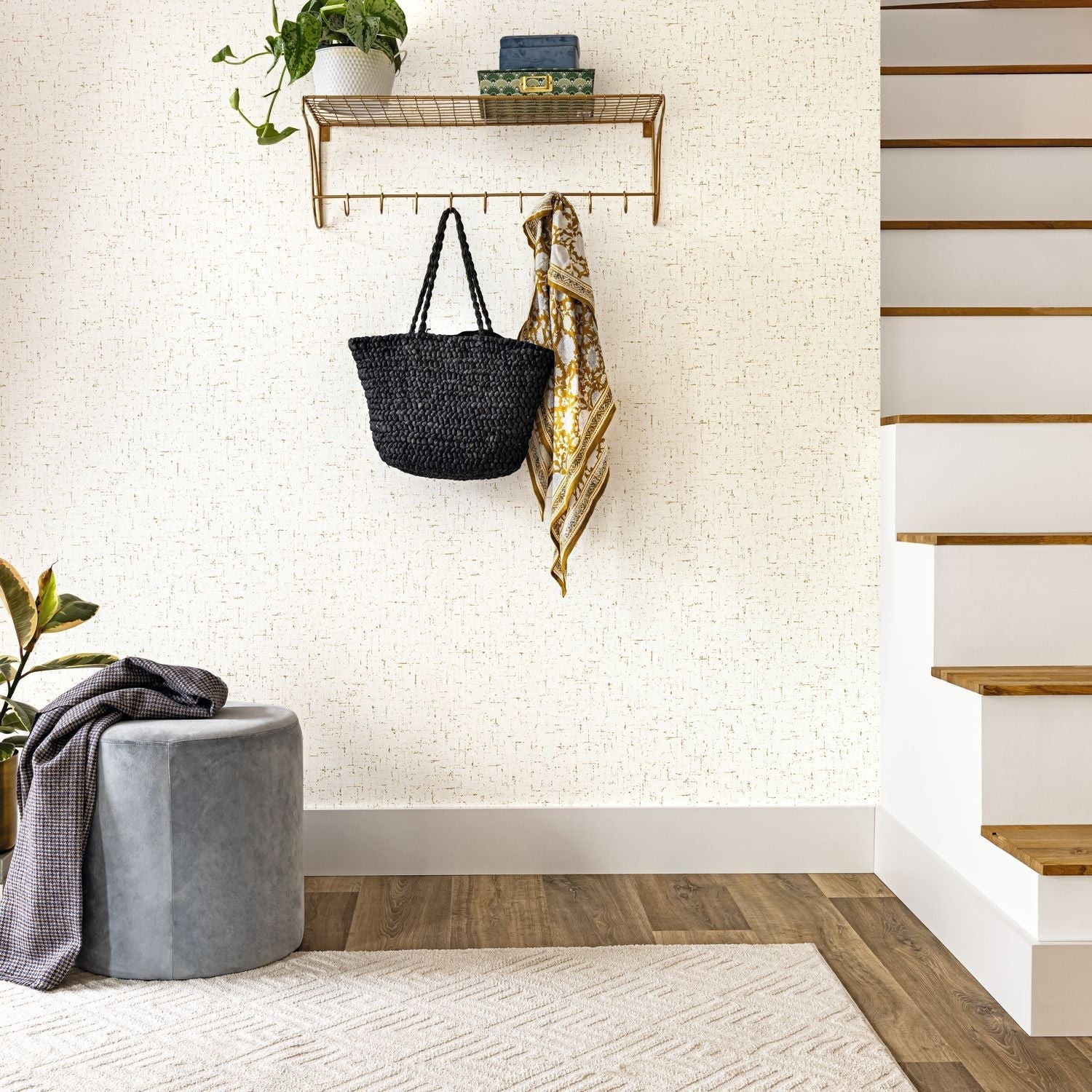 Gaze Metal Wallpaper - Blanc - Caselio - 103770204