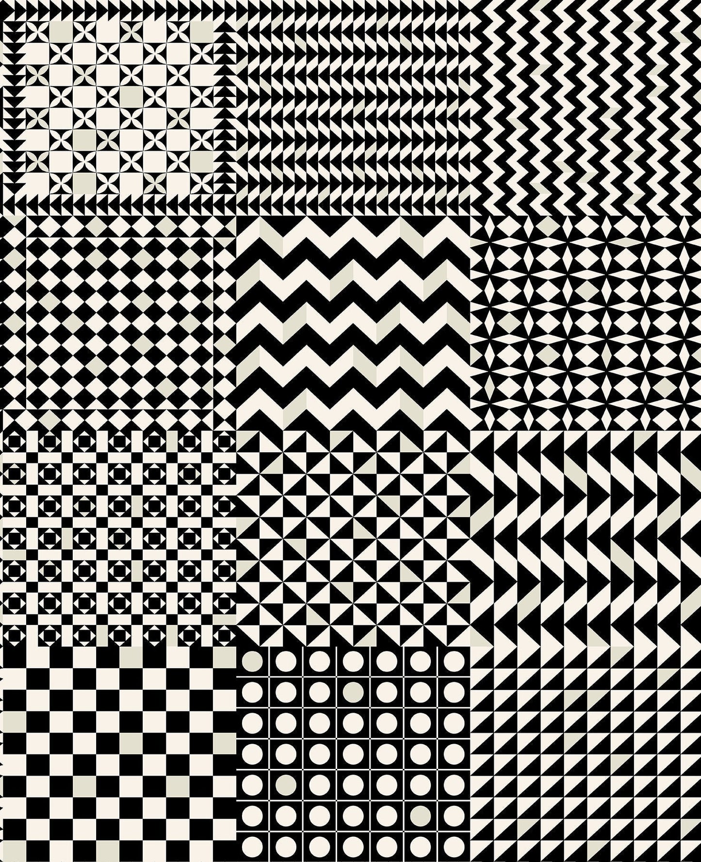 Geometrico Wallpaper - Black & White - 123/7032 - Cole & Son - Premier Wallcovering