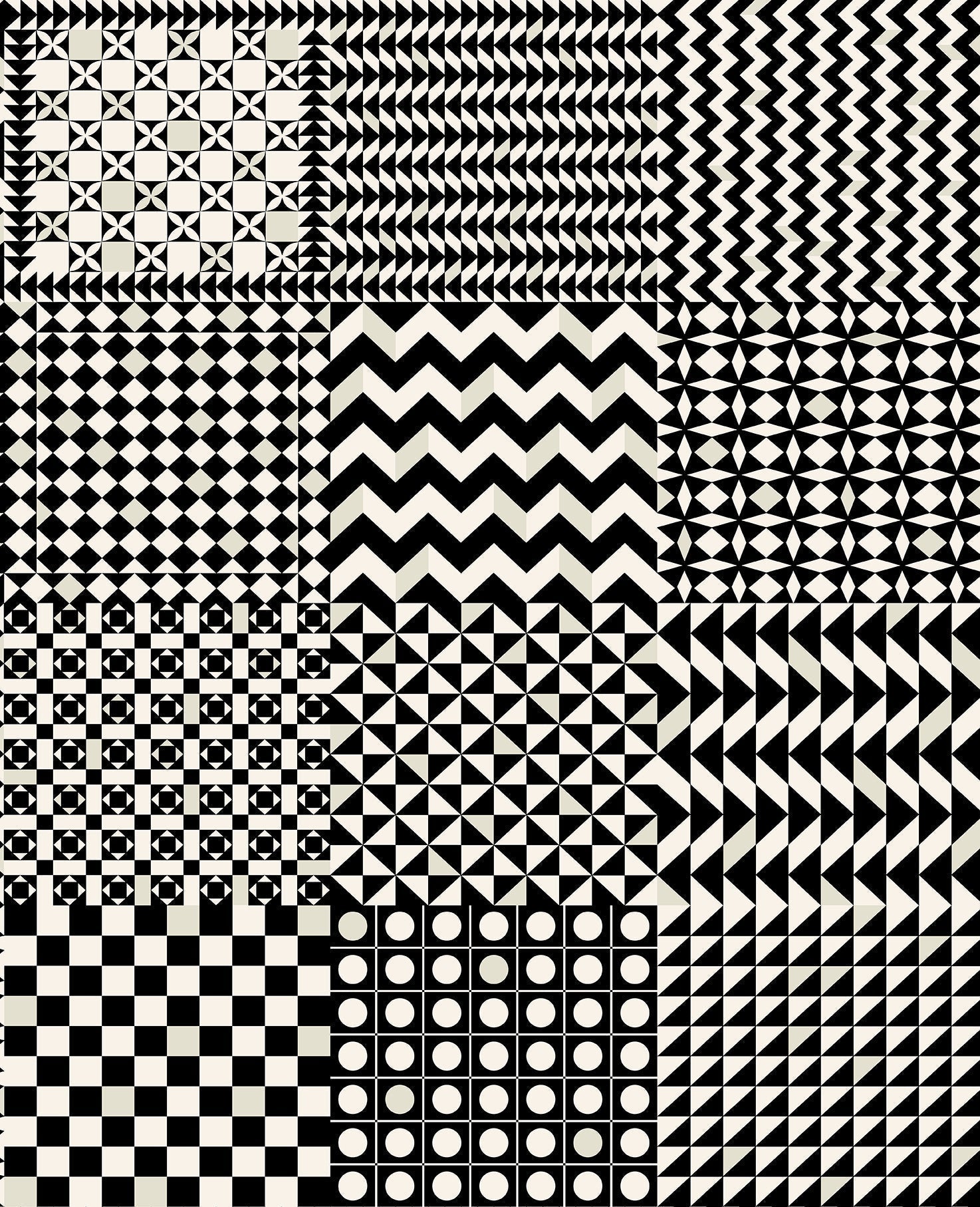 Geometrico Wallpaper - Black & White - 123/7032 - Cole & Son - Premier Wallcovering