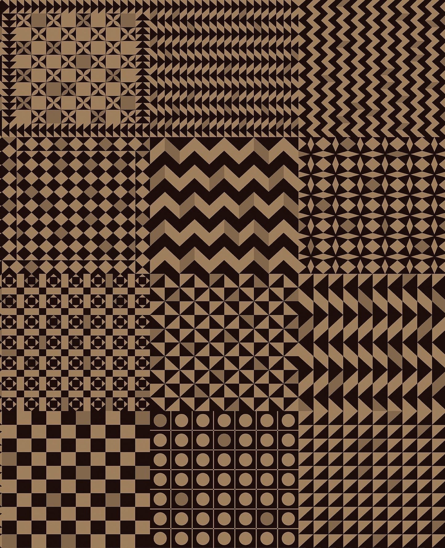 Geometrico Wallpaper - Black & Gold - 123/7036 - Cole & Son - Premier Wallcovering