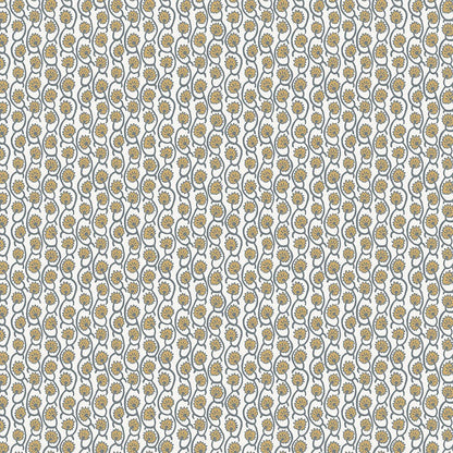 Geranium Stripe Wallpaper - Bude Blue - Smith Yellow - Kempton White - Josephine Munsey - GER-024-019-045 - Premier Wallcovering