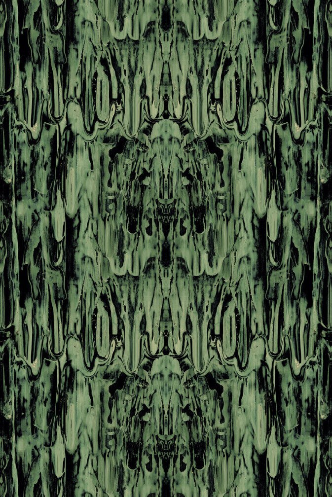 Gerhard Gum Velvet Fabric - Kiwi - Timorous Beasties - DIGI/GGUM/40101/02 - Premier Wallcovering