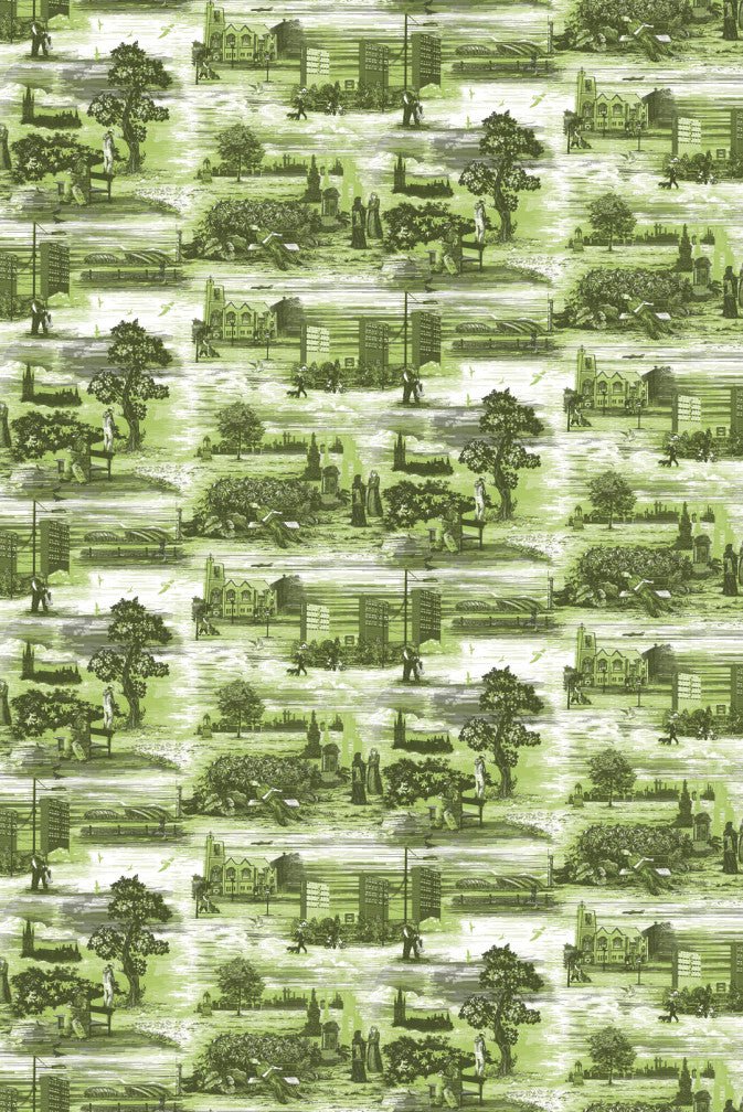 Glasgow Toile Wallpaper - Green - Timorous Beasties - TB/GTOIL/MICA/02 - Premier Wallcovering