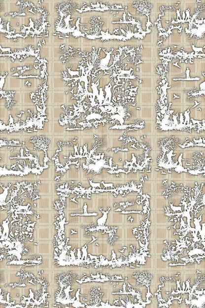 Glorious Twelfth Wallpaper - Beige - Timorous Beasties - TB/GLTW/MICA/01 - Premier Wallcovering