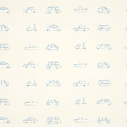 Go Go Retro Wallpaper - Aqua & White - HLTF112652 - Harlequin 