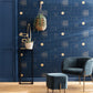 Golden Curves Wallpaper - Midnight Blue - Caselio - 102706221
