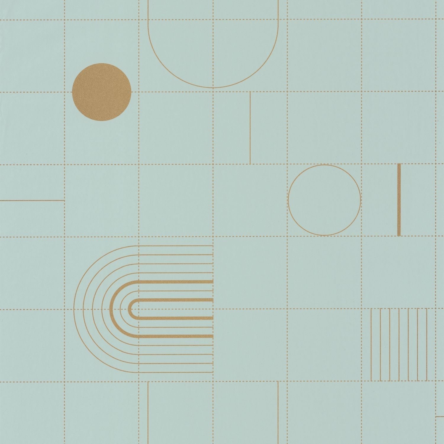 Golden Curves Wallpaper - Smoke Blue - Caselio - 102706027