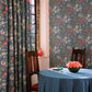 Golden Lily Minor Fabric - Biscuit/Indigo/Red - Morris & Co - DMC1G4203 - Premier Wallcovering