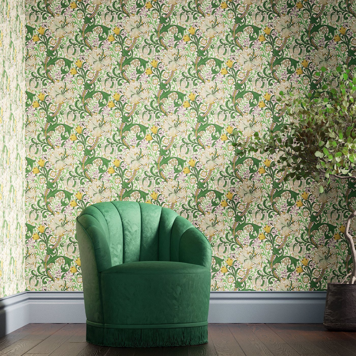 Golden Lily Wallpaper - Secret Garden - 510014 - Morris & Co - Premier Wallcovering