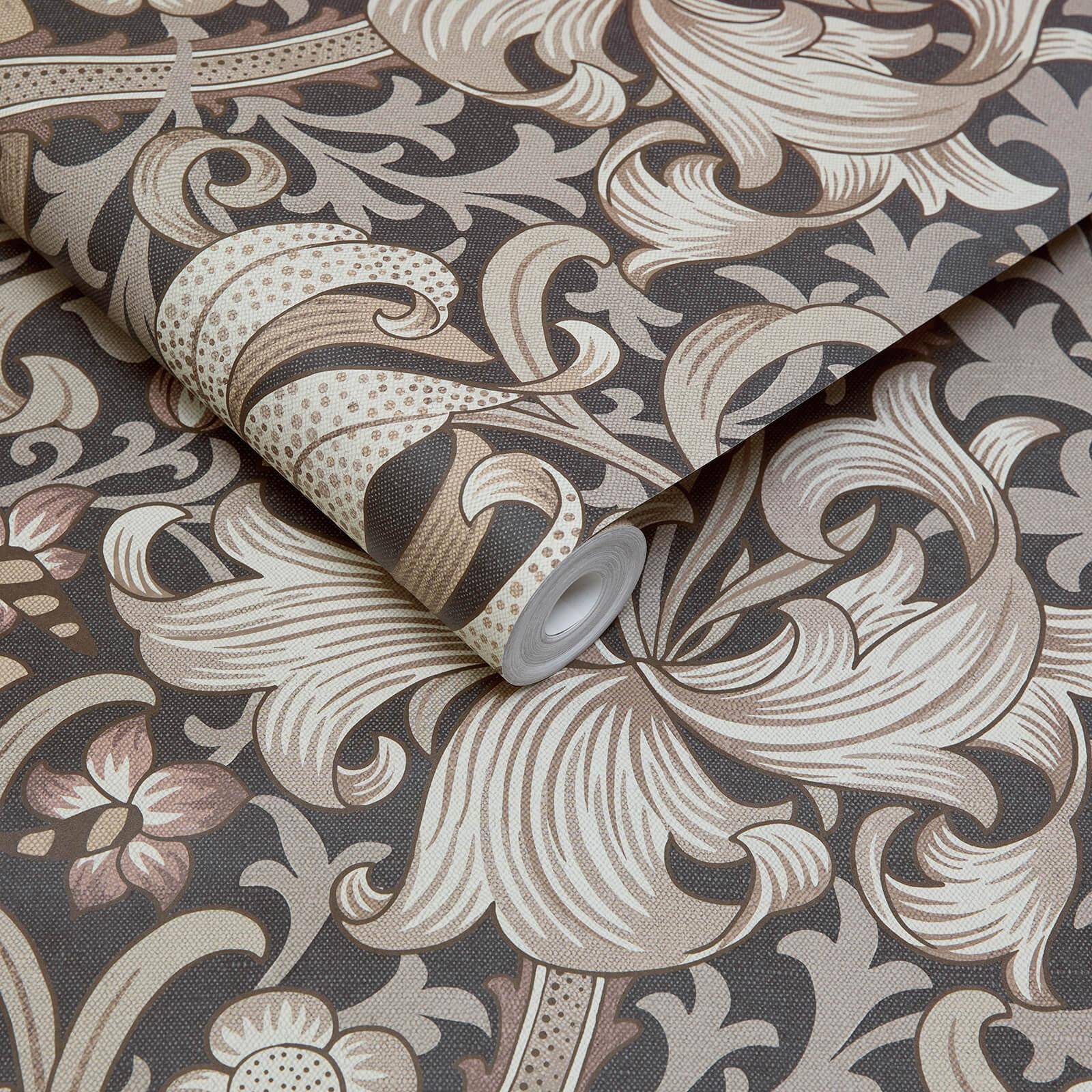 1-WA-GOL-DI-BLK-XXX - Golden Lily Wallpaper - Black - House of Hackney