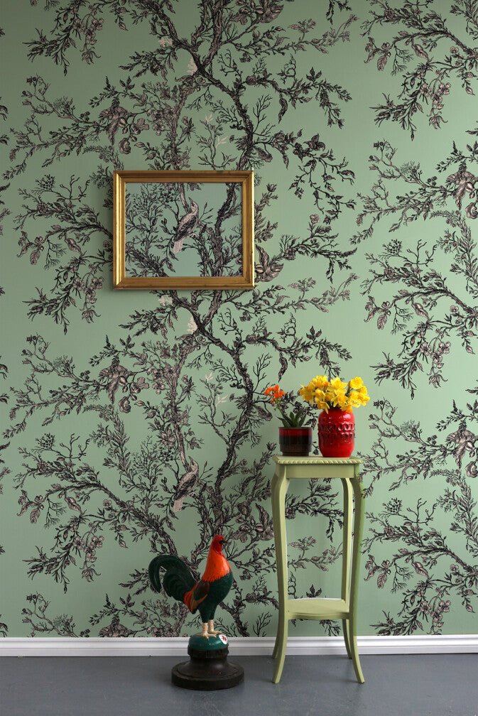 Golden Oriole Superwide Wallpaper - Georgian Mint - Timorous Beasties - SWP/GOR/04 - Premier Wallcovering