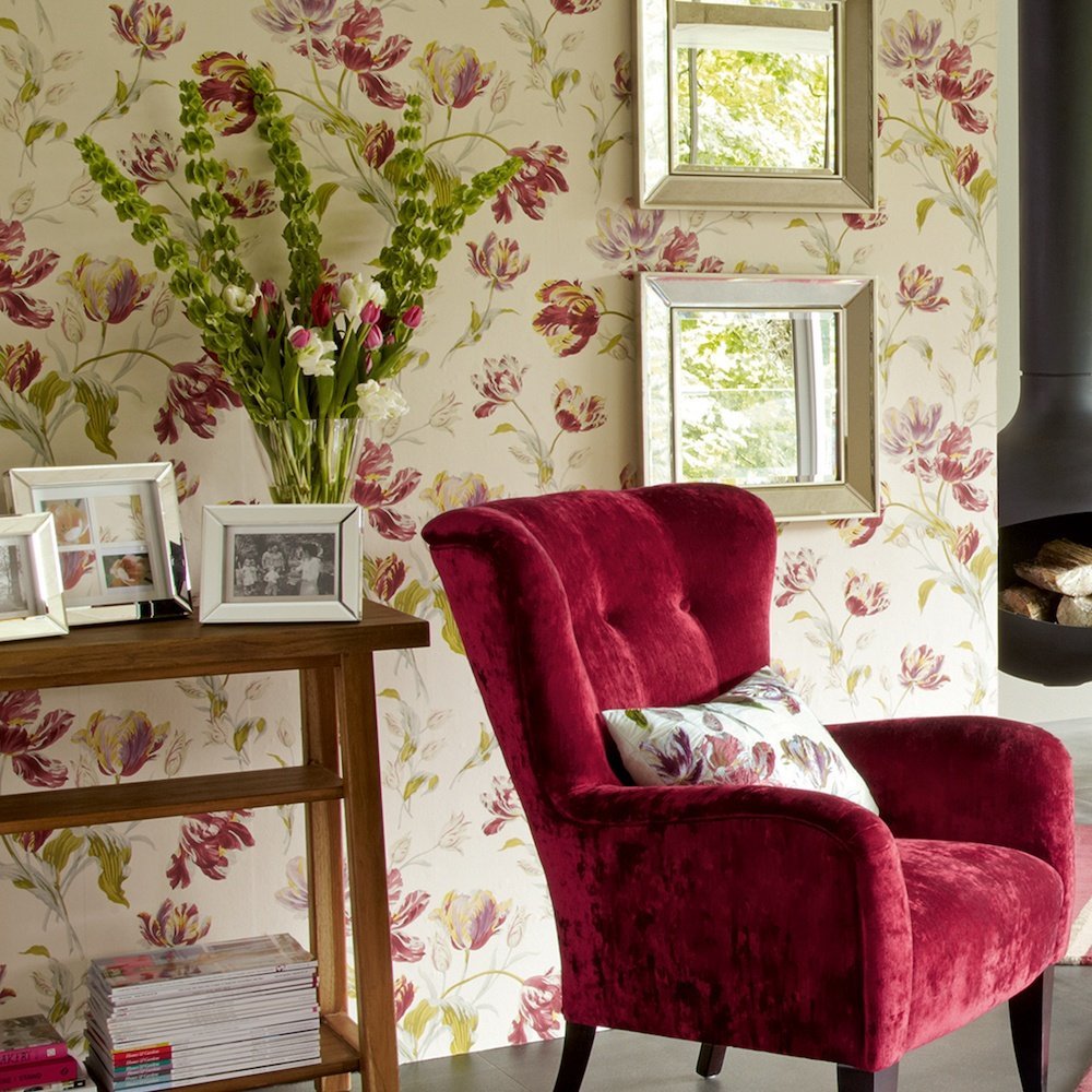 Gosford Wallpaper - Cranberry - Laura Ashley - 113400 - Premier Wallcovering