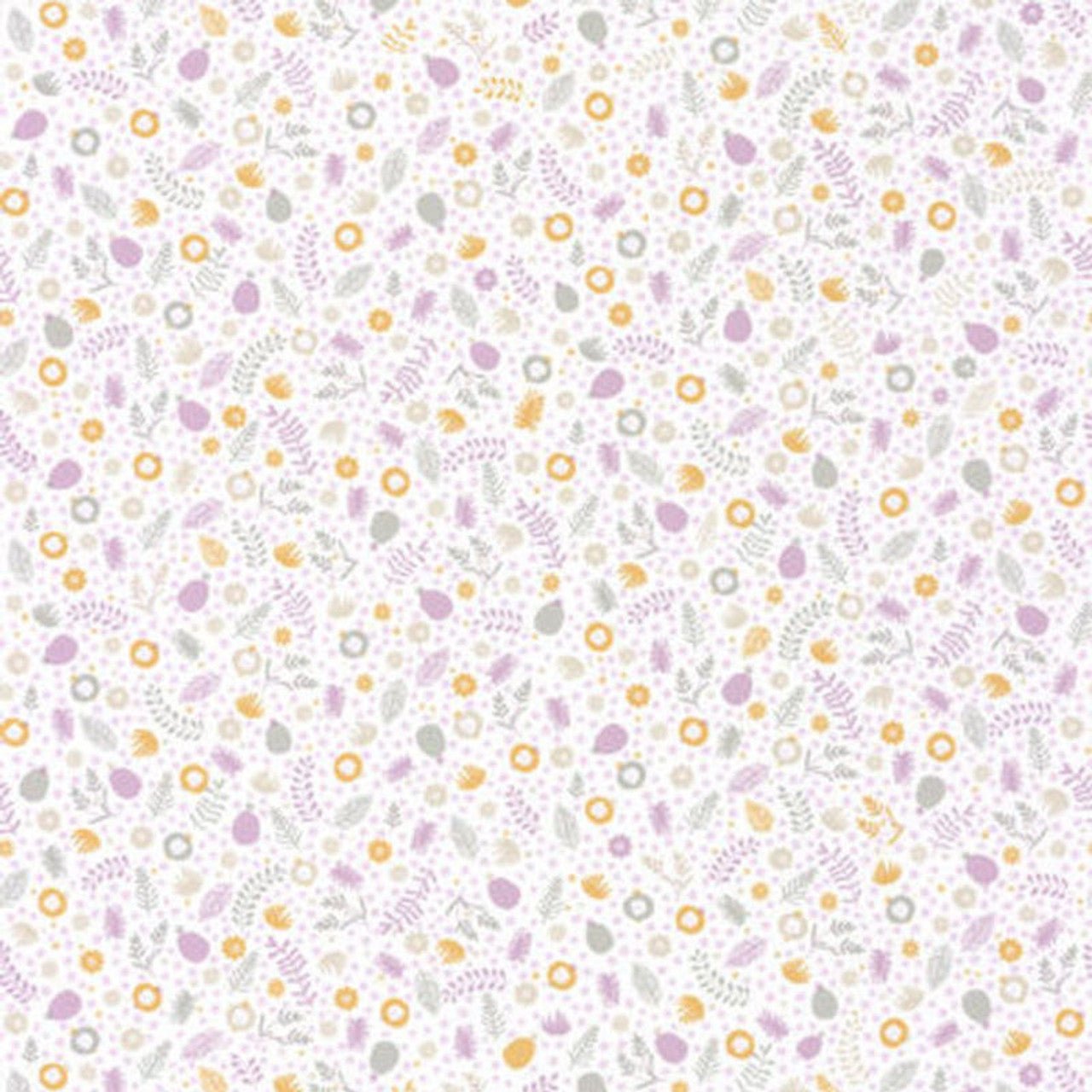 Gourmande Rose & Nino Wallpaper - Parme And Jaune - Casadeco - 85545120 - Premier Wallcovering