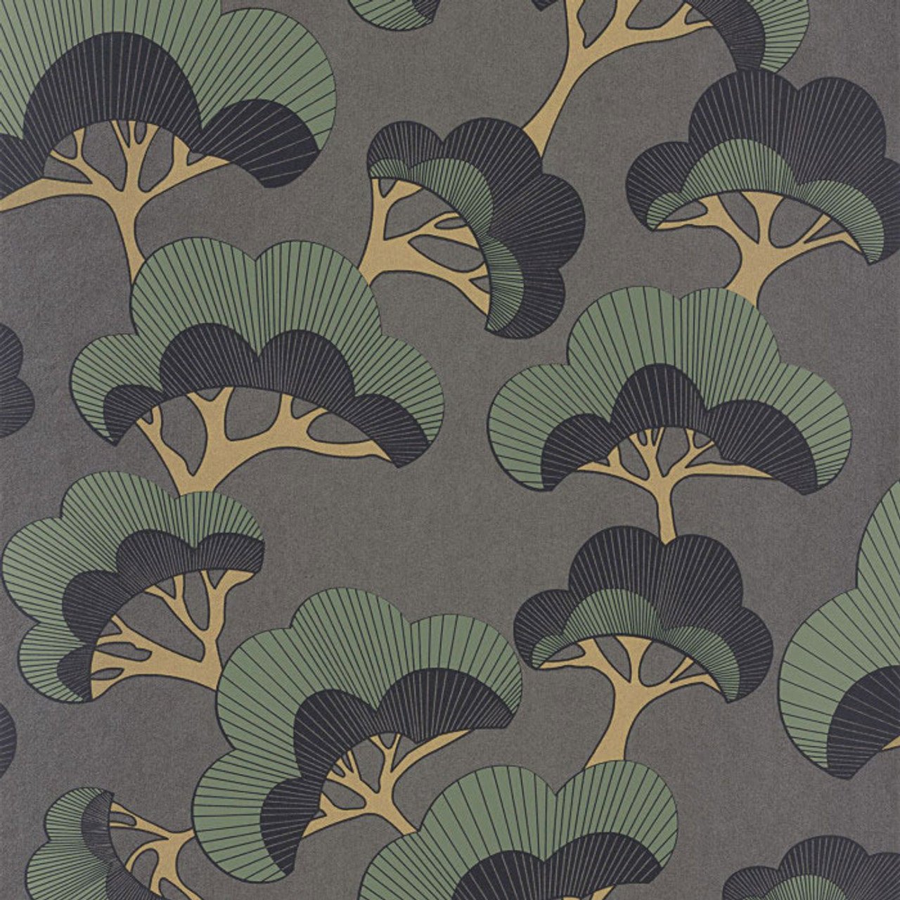 Goyo Matsu Kyoto Wallpaper - Anthracite - Casadeco - 88719732 - Premier Wallcovering