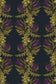 Grand Thistle Hand Printed Wallpaper - Gold & Purple on Black - Timorous Beasties - EX/GRN/4007/08 - Premier Wallcovering