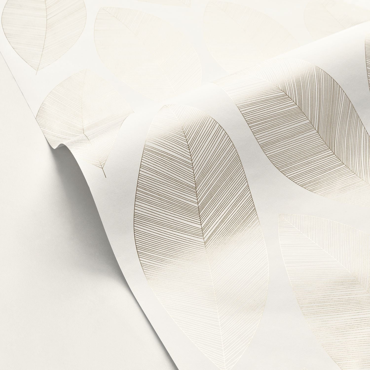 Graphic Leaves Wallpaper - Blanc - Caselio - 104310213