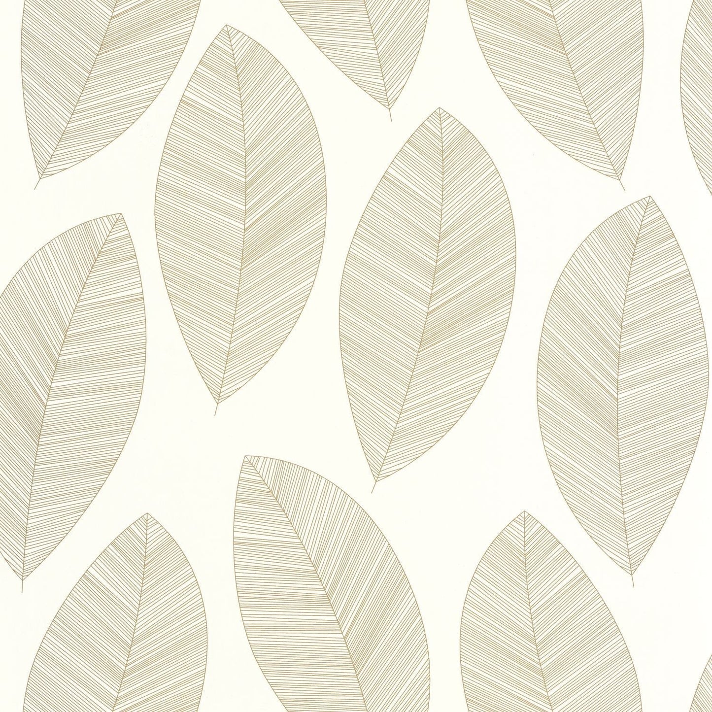 Graphic Leaves Wallpaper - Blanc - Caselio - 104310213