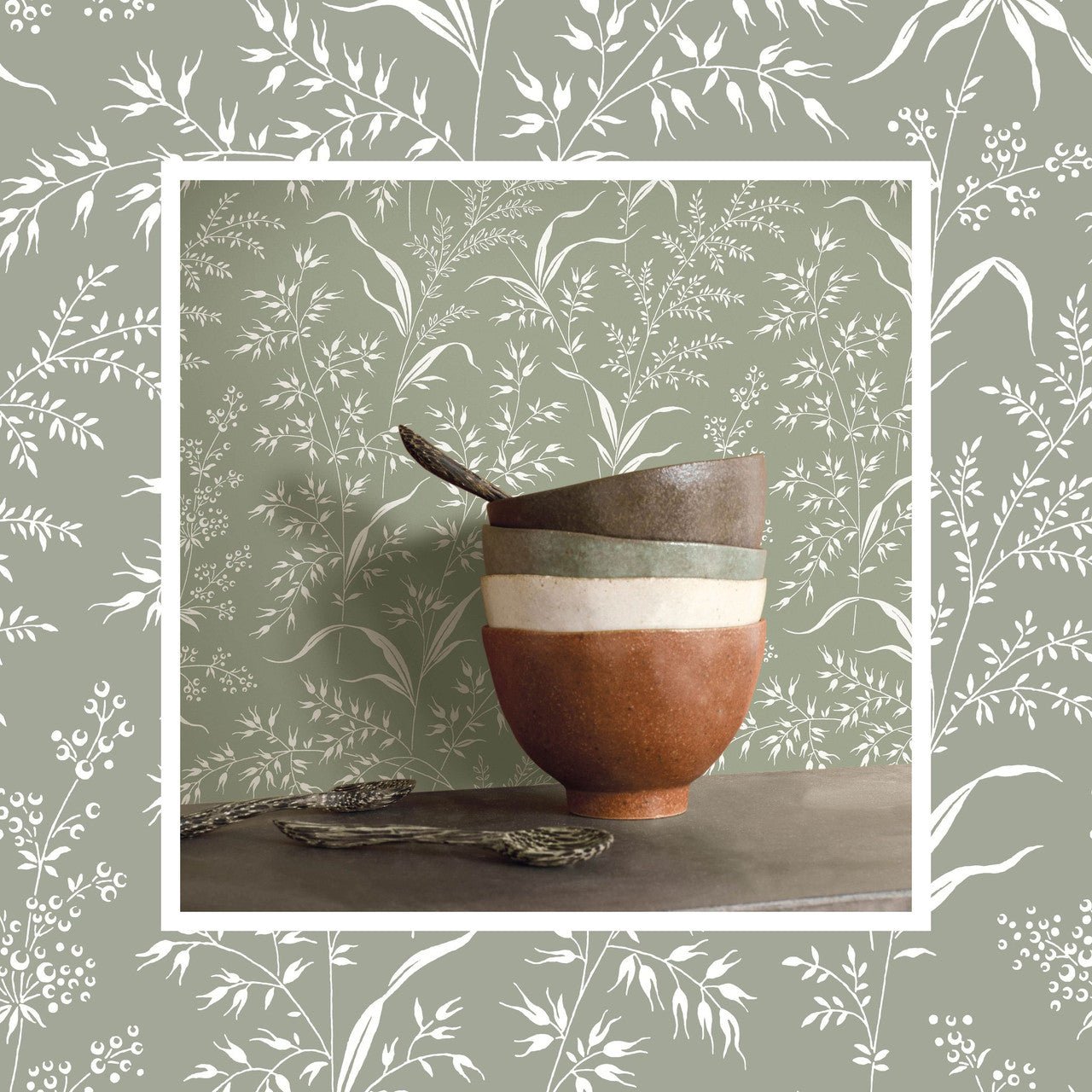Grass Field Soliflore Wallpaper - Celadon - Casadeco - 200286306 - Premier Wallcovering