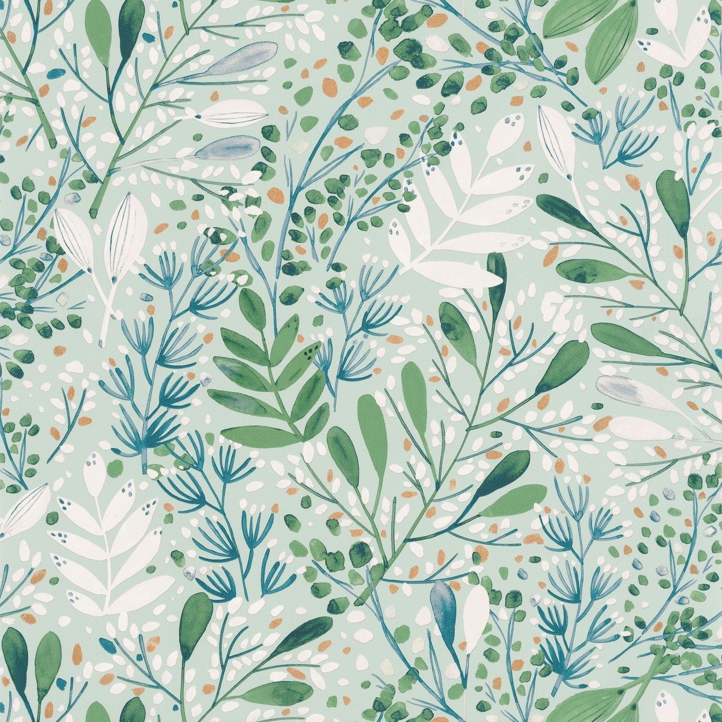 Green Life Joy Wallpaper - Vert Bleu - Caselio - 101697672