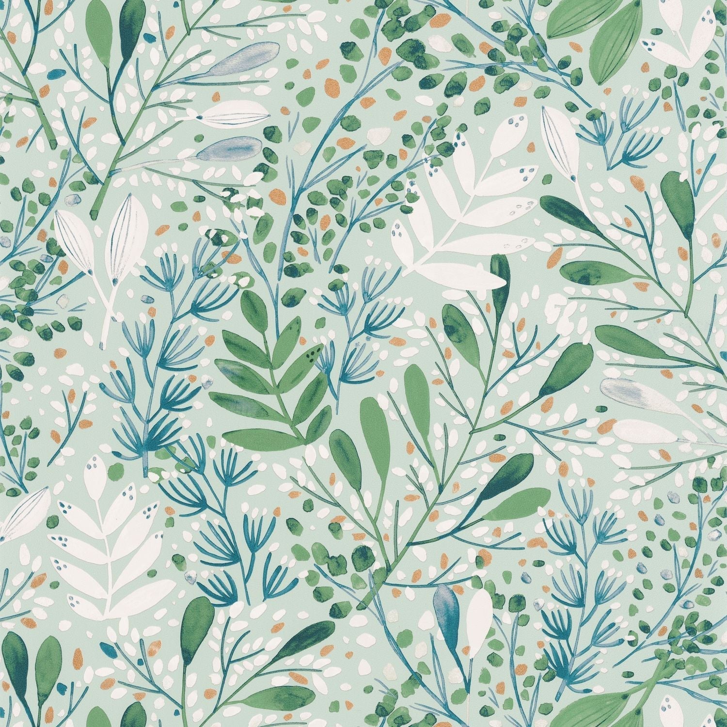 Green Life Joy Wallpaper - Vert Bleu - Caselio - 101697672
