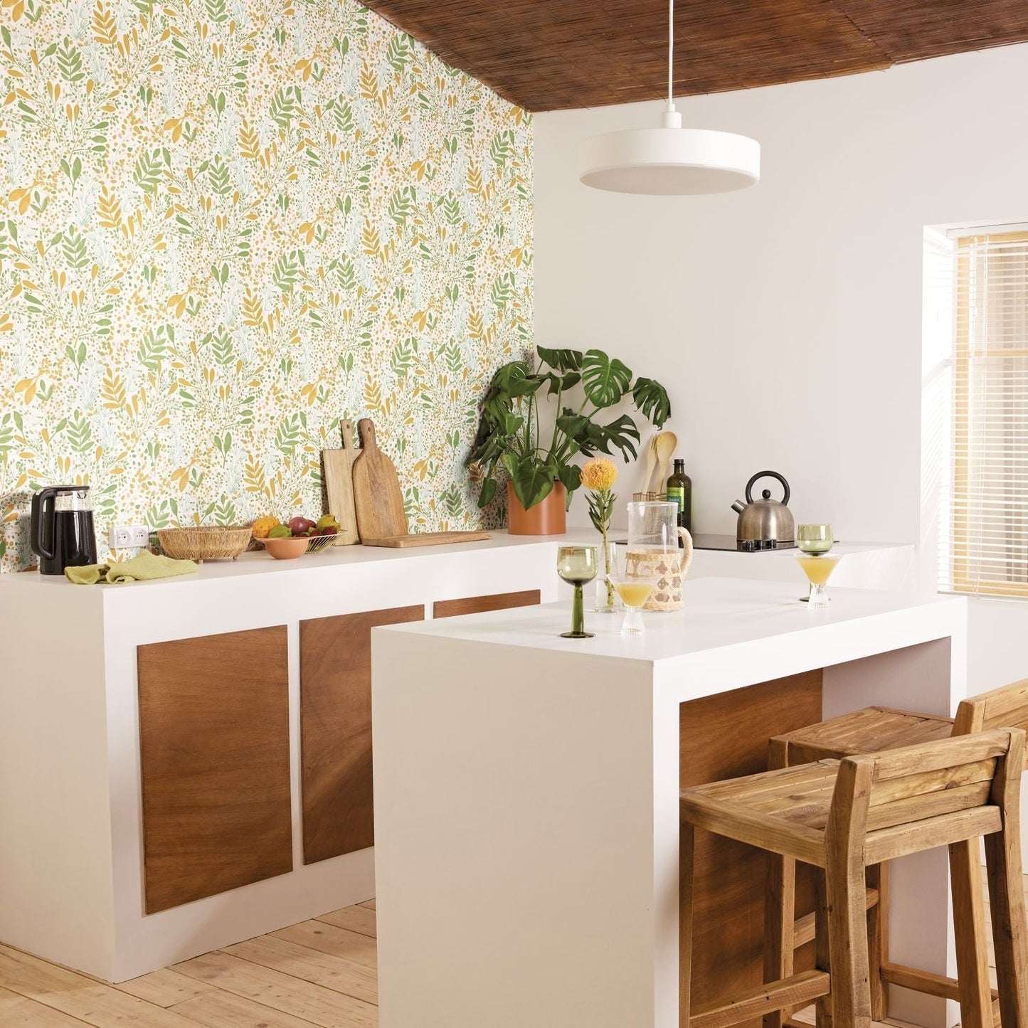 Green Life Joy Wallpaper - Orange - Caselio - 101690369