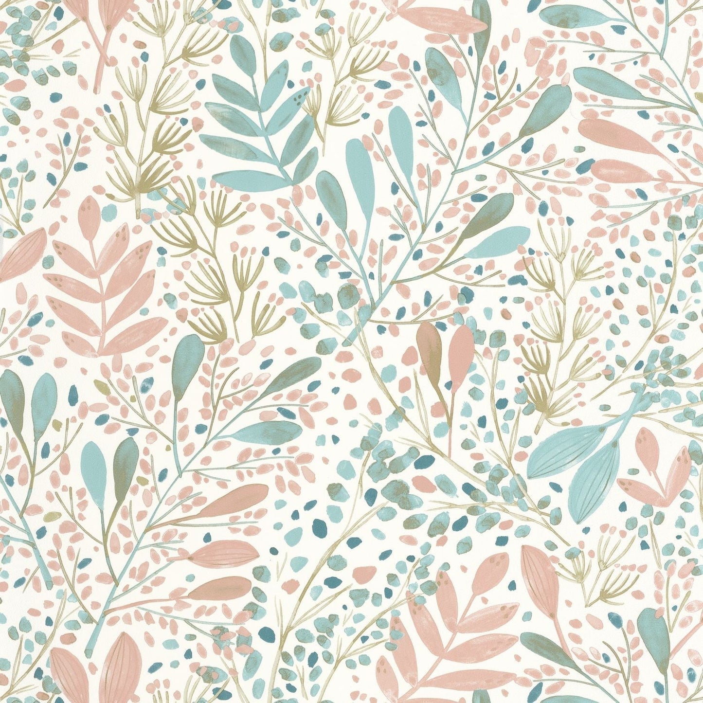 Green Life Joy Wallpaper - Vieux Rose - Caselio - 101690458
