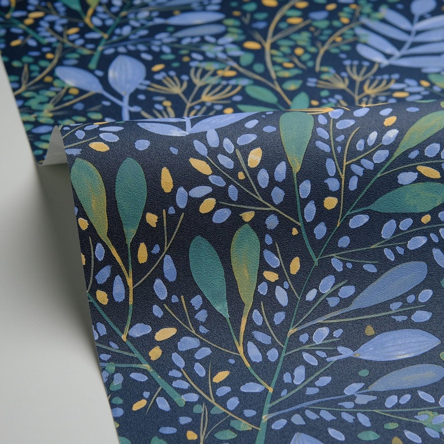 Green Life Joy Wallpaper - Bleu Indigo - Caselio - 101699785