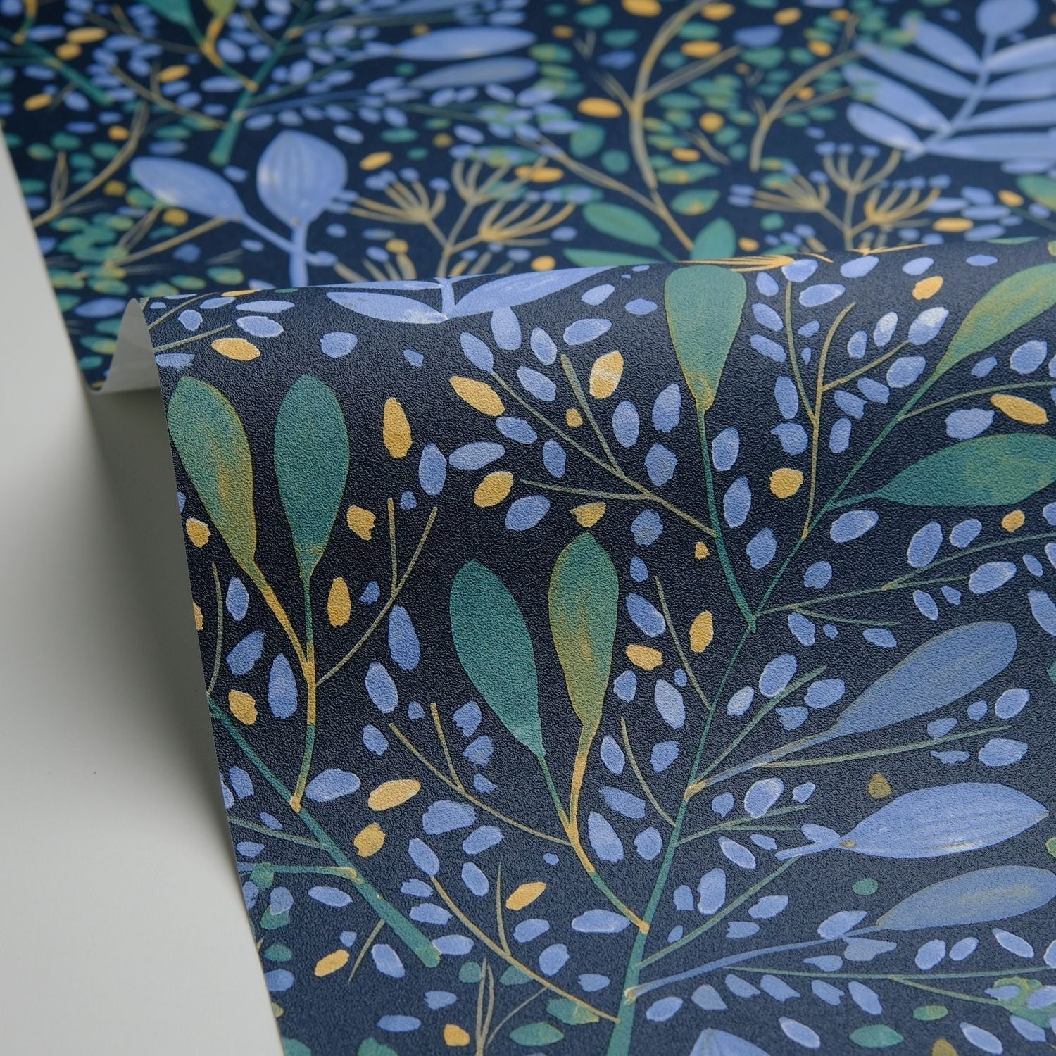 Green Life Joy Wallpaper - Bleu Indigo - Caselio - 101699785