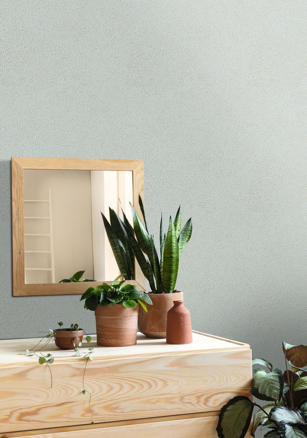 Green Life Sparkle Wallpaper - Bleu Grise - Caselio - 101736021