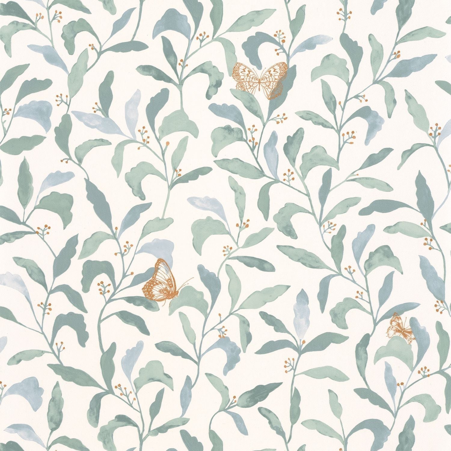 Green Life Sweet Wallpaper - Bleu Grise - Caselio - 101716023