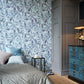 Greenery Five O'Clock Wallpaper - Bleu Celadon - Casadeco - 85796203 - Premier Wallcovering