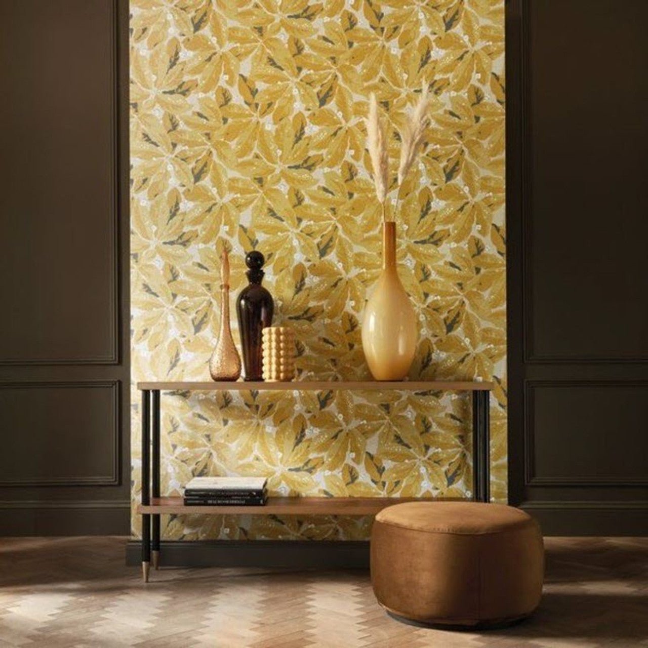 Greenery Five O'Clock Wallpaper - Jaune Curry - Casadeco - 85792461 - Premier Wallcovering