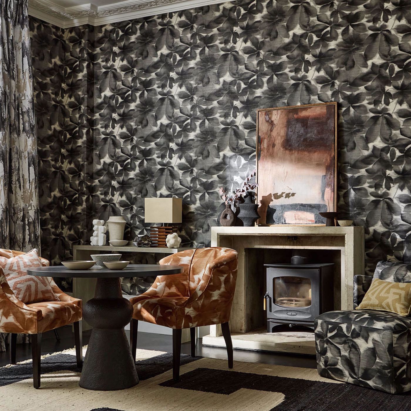 Grounded Wallpaper - Black Earth/Parchment - Harlequin - HC4W113005