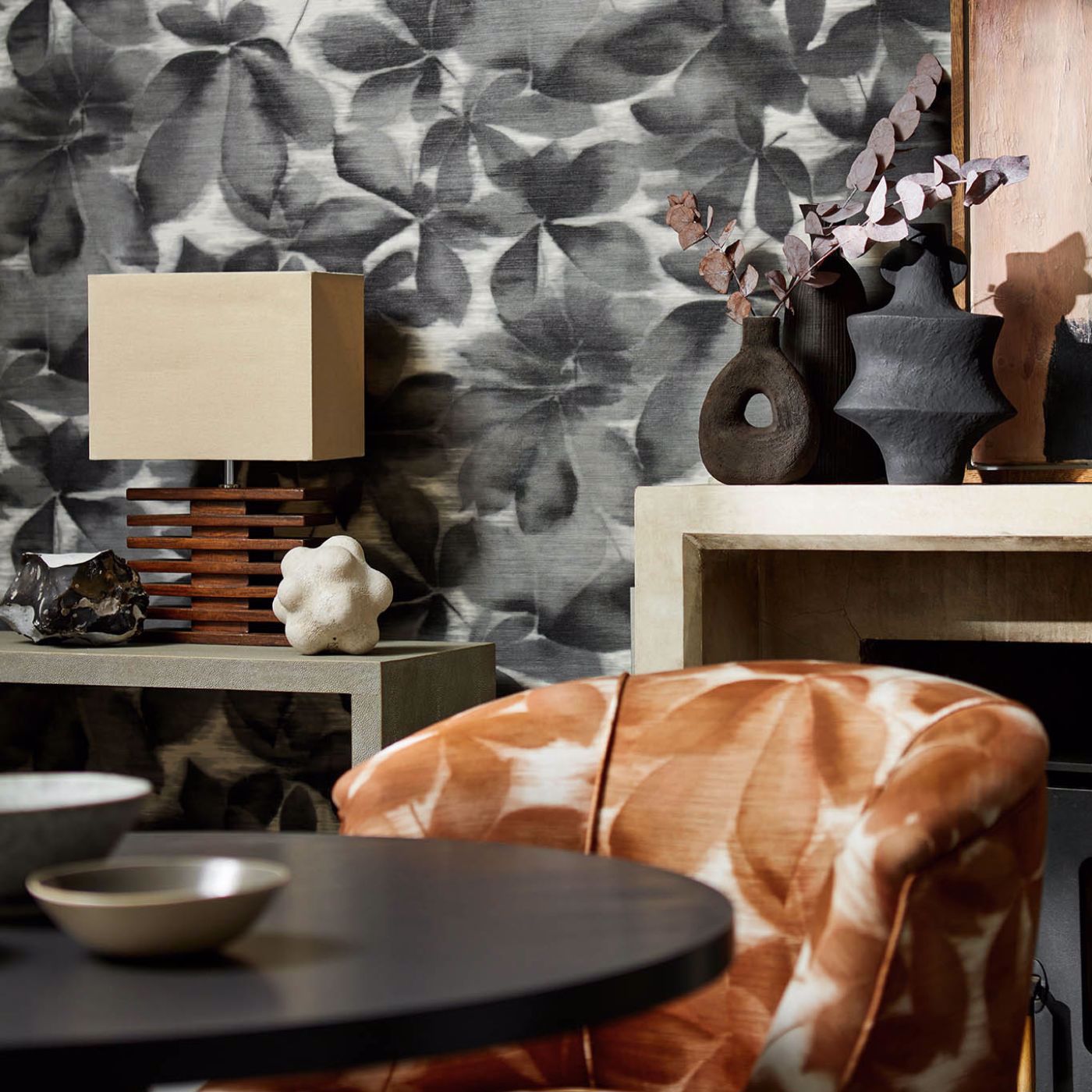 Grounded Wallpaper - Black Earth/Parchment - Harlequin - HC4W113005