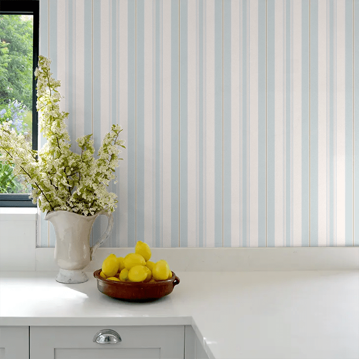 Gustaf Wallpaper - Light Blue/ Gold - Boråstapeter - 3276 - Premier Wallcovering